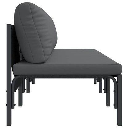 vidaXL Gartenmöbel mit Kissen 3 pcs Anthrazit 80 x 80 x 71 cm Stahl