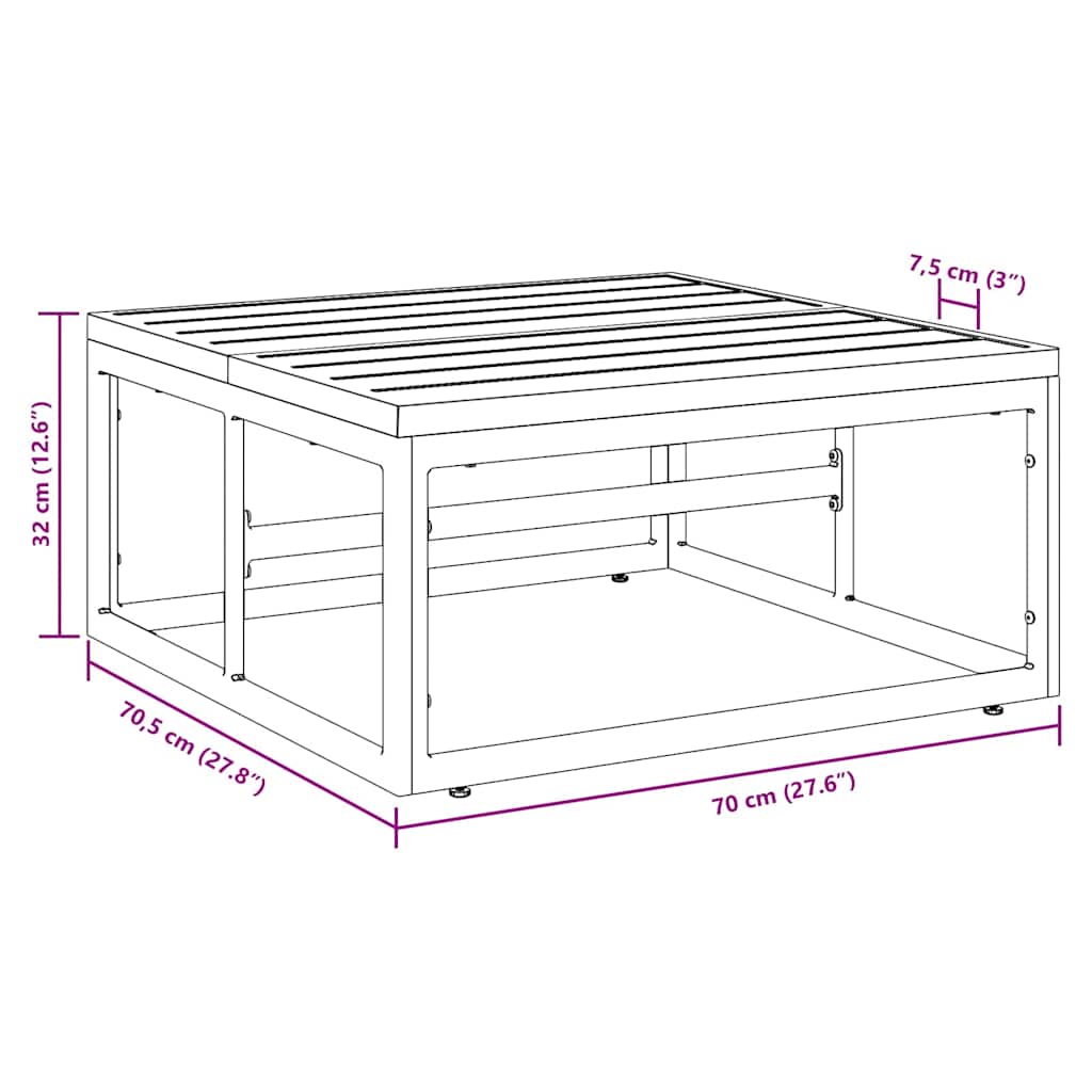 vidaXL Gartenmöbel Anthrazit 70 x 70,5 x 32 cm Stahl