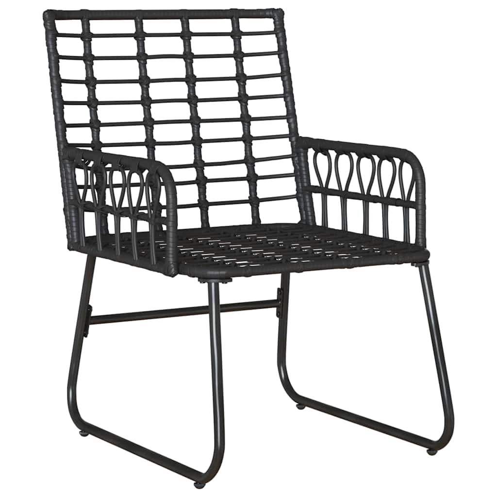 vidaXL Salon de salle à manger de jardin 3 pcs Noir et anthracite résine tressée