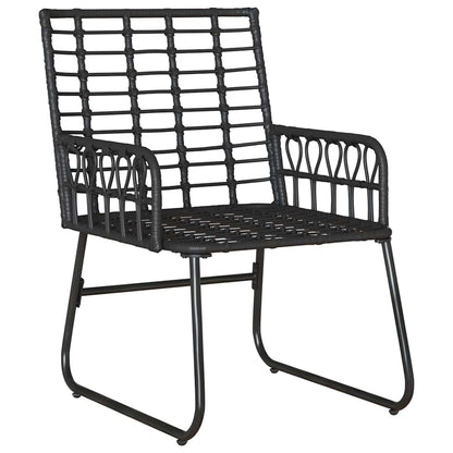 vidaXL Salon de salle à manger de jardin 3 pcs Noir et anthracite résine tressée