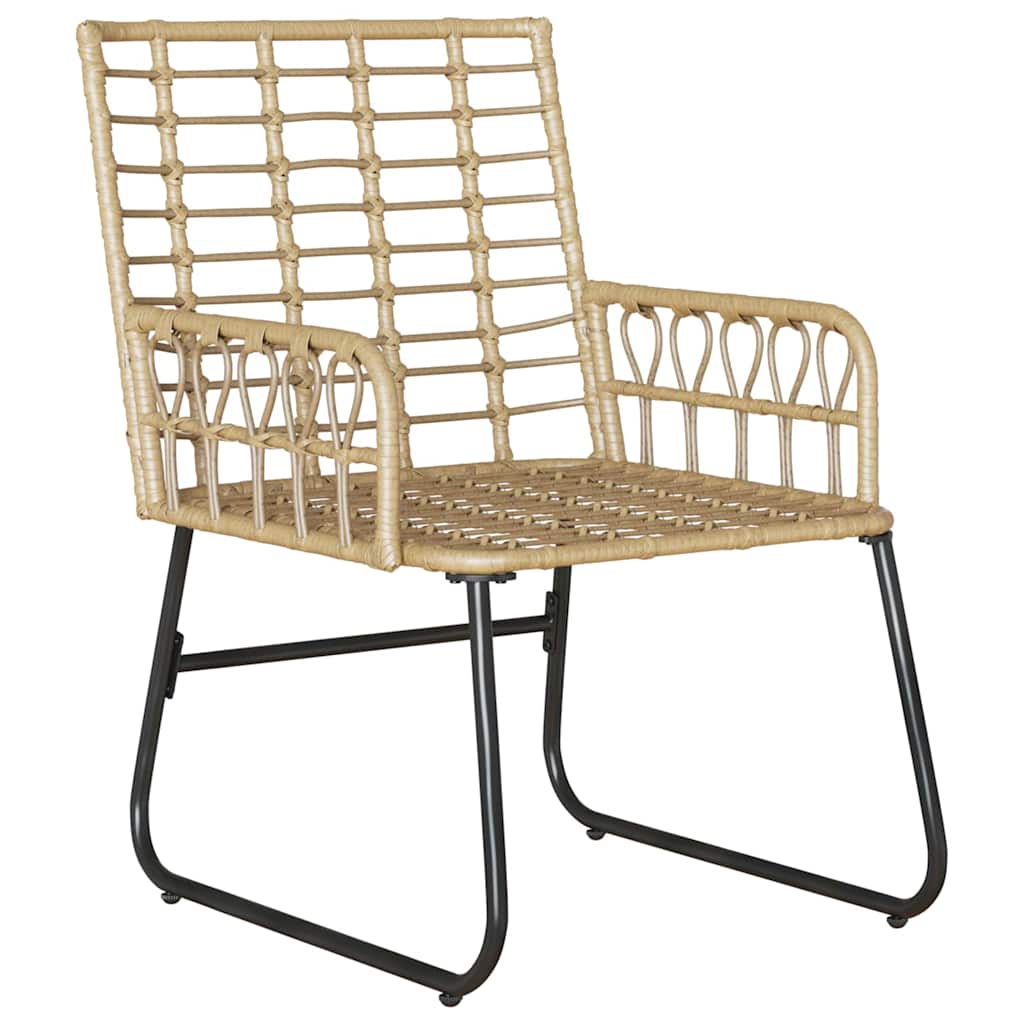 vidaXL Salon de jardin à manger 3 pcs Marron et Crème Résine tressée