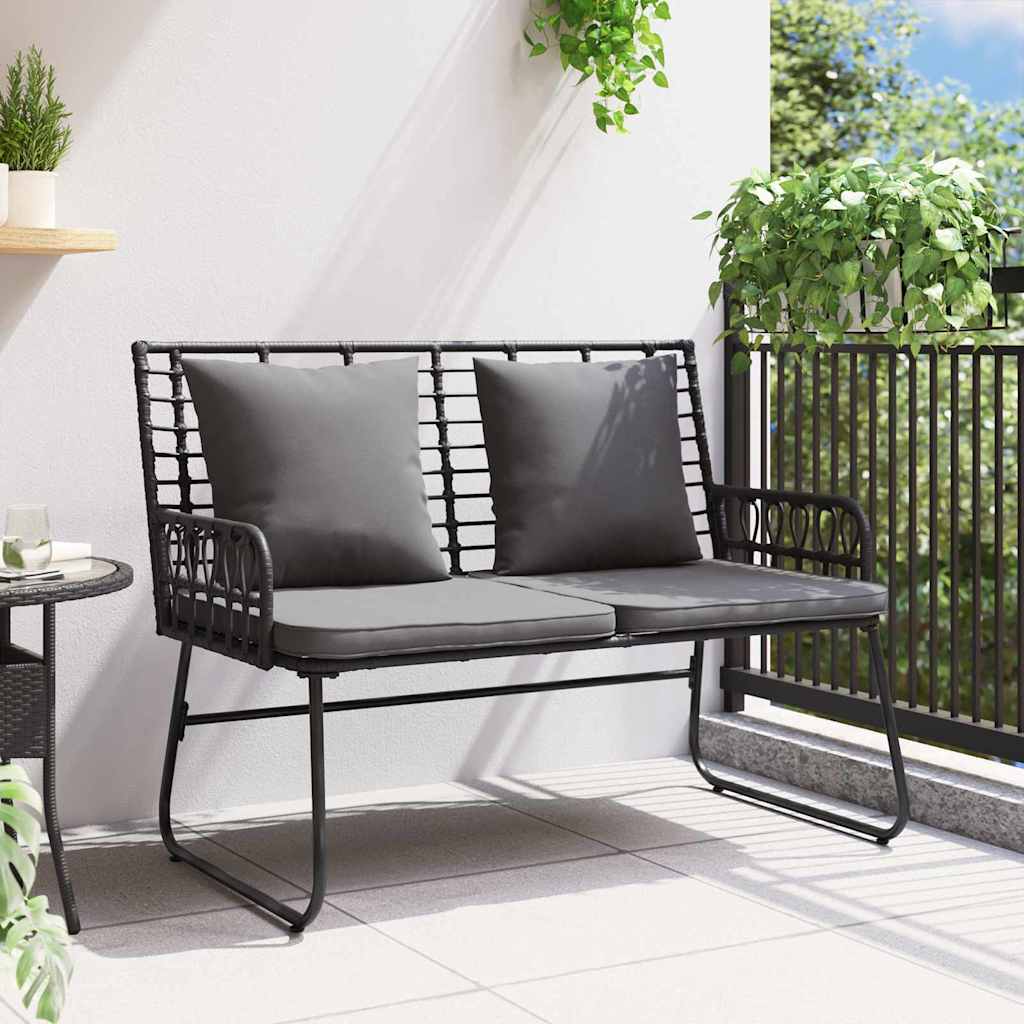 vidaXL Banc de jardin noir et anthracite en résine tressée