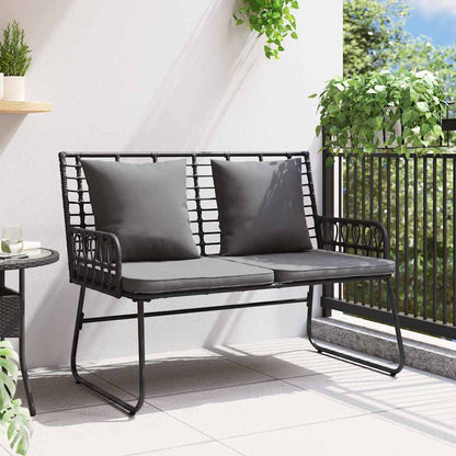vidaXL Banc de jardin noir et anthracite en résine tressée