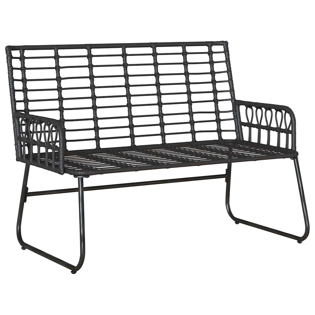 vidaXL Banc de jardin noir et anthracite en résine tressée