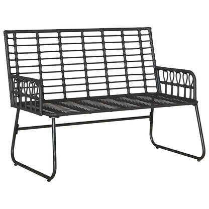 vidaXL Banc de jardin noir et anthracite en résine tressée