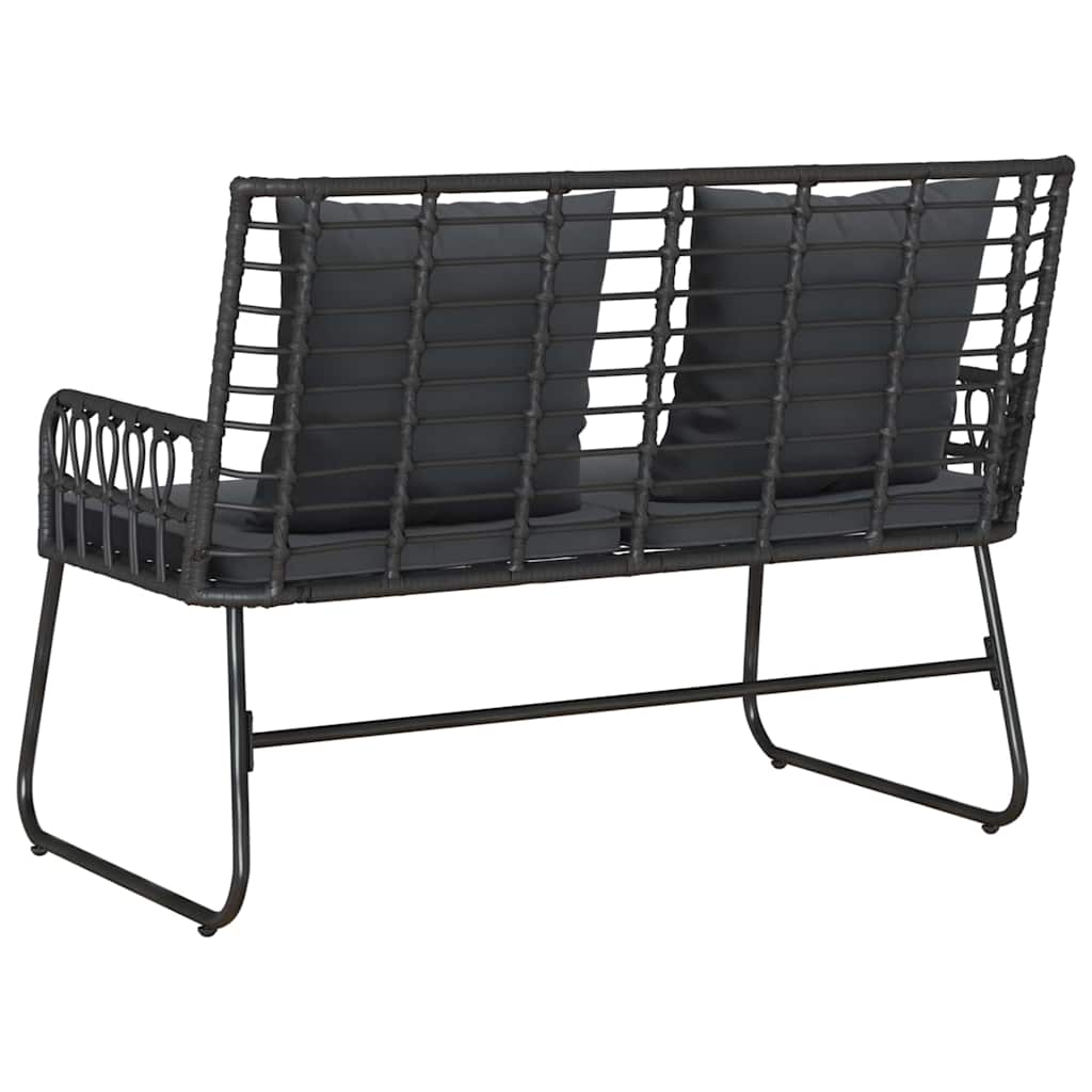 vidaXL Banc de jardin noir et anthracite en résine tressée