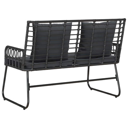 vidaXL Banc de jardin noir et anthracite en résine tressée