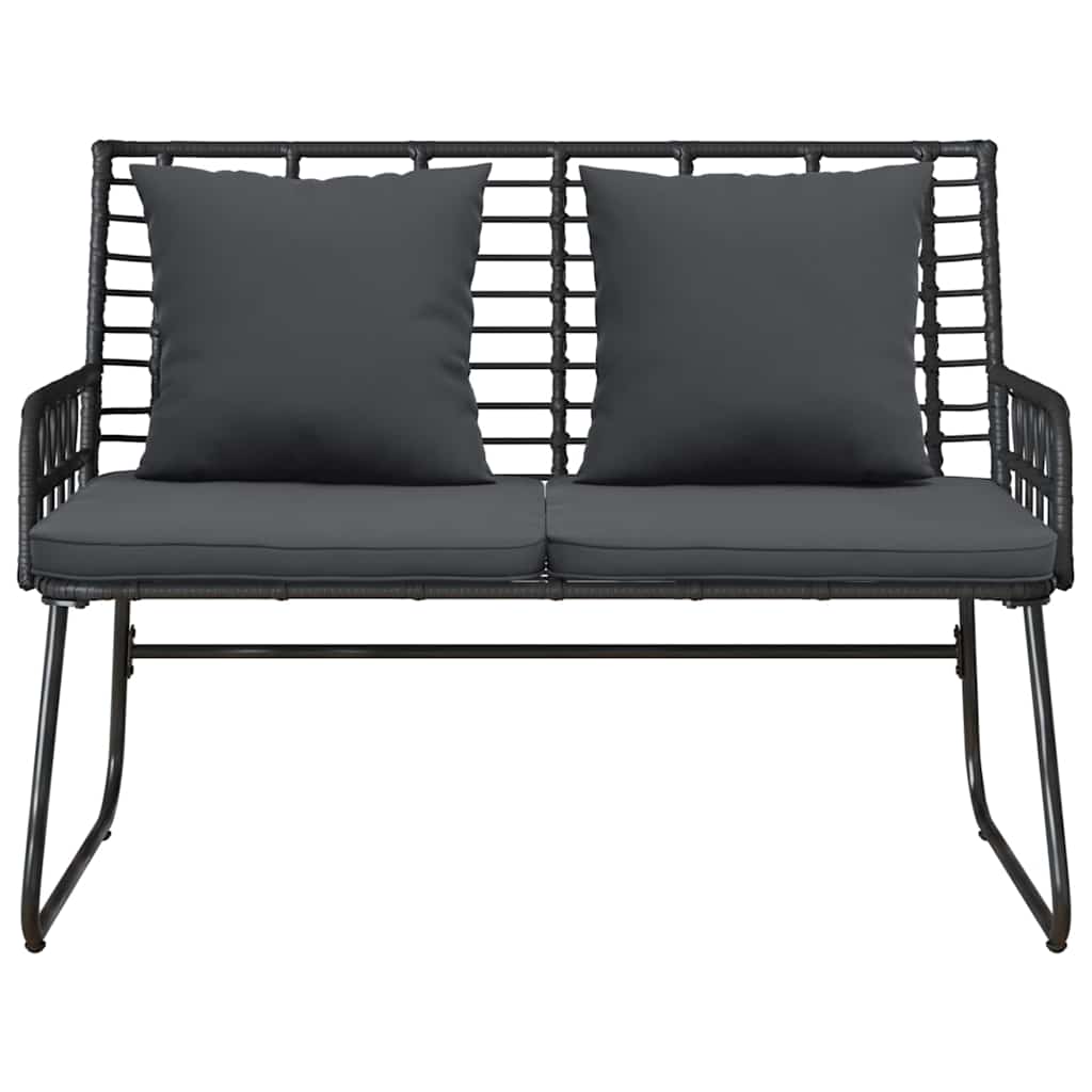vidaXL Banc de jardin noir et anthracite en résine tressée