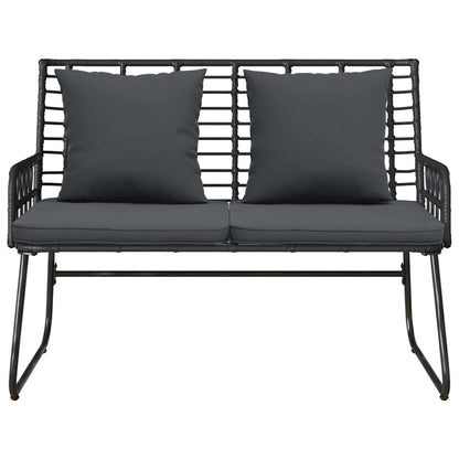 vidaXL Banc de jardin noir et anthracite en résine tressée