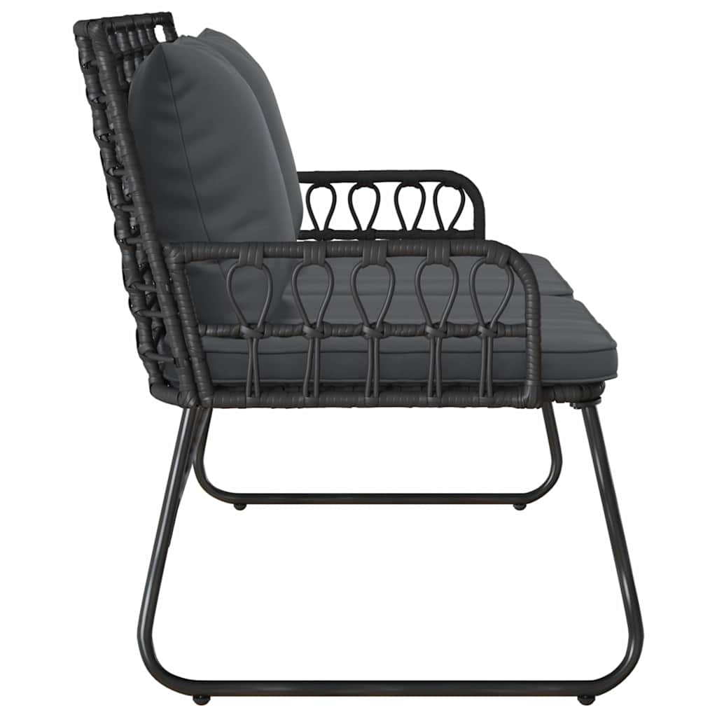vidaXL Banc de jardin noir et anthracite en résine tressée