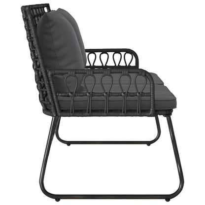 vidaXL Banc de jardin noir et anthracite en résine tressée