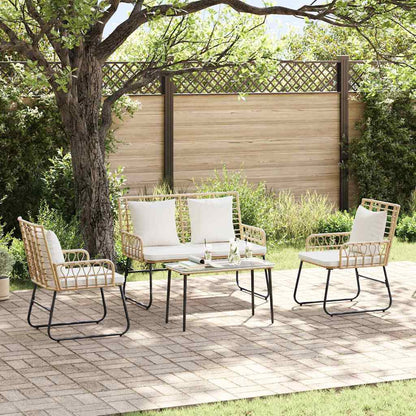 vidaXL Salon de jardin à manger 3 pcs Marron et Crème Résine tressée