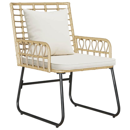 vidaXL Salon de jardin à manger 3 pcs Marron et Crème Résine tressée