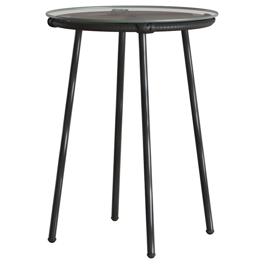 Garten Essgruppe 3 pcs Schwarz und Anthrazit Poly-Rattan