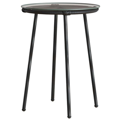 Garten Essgruppe 3 pcs Schwarz und Anthrazit Poly-Rattan