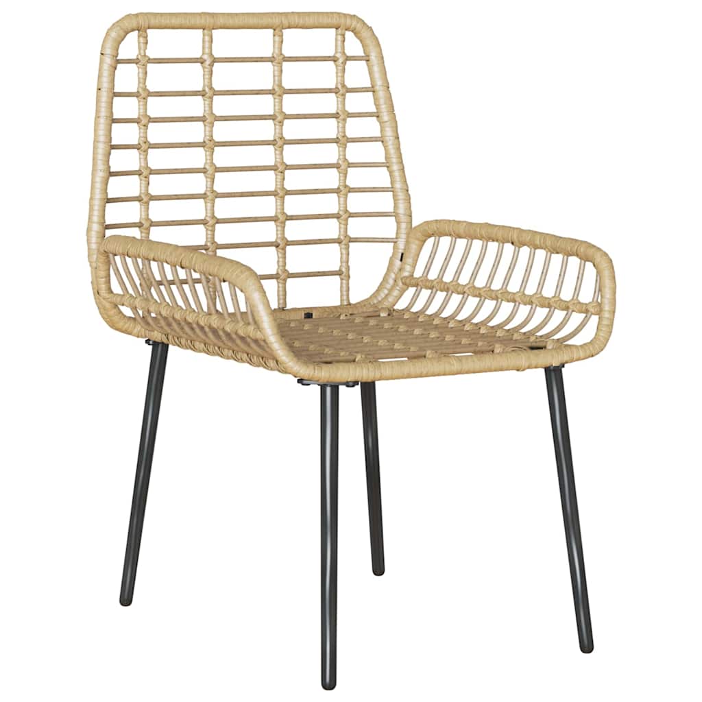 Garten Essgruppe 3 pcs Braun und Creme Poly-Rattan