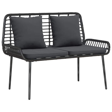vidaXL Gartenbank Schwarz und Anthrazit Poly-Rattan