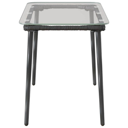 vidaXL Gartentisch Schwarz 80 x 40 x 45 cm Poly-Rattan