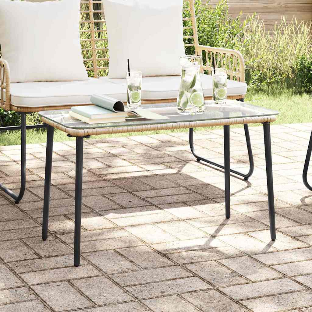 vidaXL Gartentisch Natur 80 x 40 x 45 cm Poly-Rattan