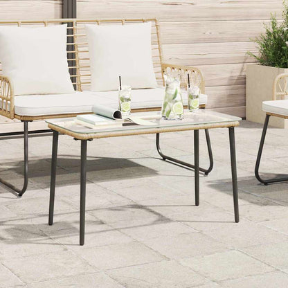 vidaXL Gartentisch Natur 80 x 40 x 45 cm Poly-Rattan