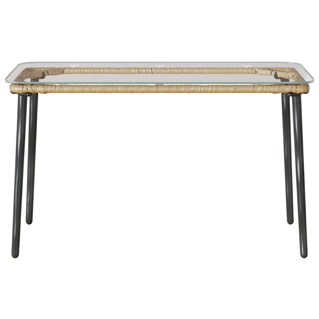 vidaXL Gartentisch Natur 80 x 40 x 45 cm Poly-Rattan