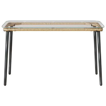 vidaXL Gartentisch Natur 80 x 40 x 45 cm Poly-Rattan