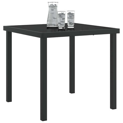 vidaXL Gartentisch Schwarz 80 x 80 x 73 cm Metall