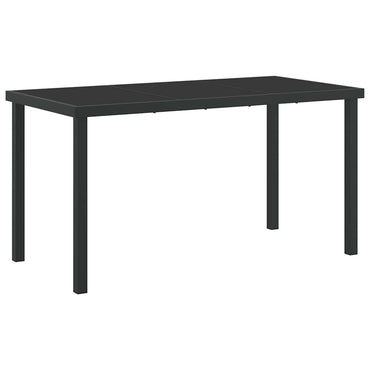 vidaXL Gartentisch Schwarz 140 x 70 x 73 cm Metall