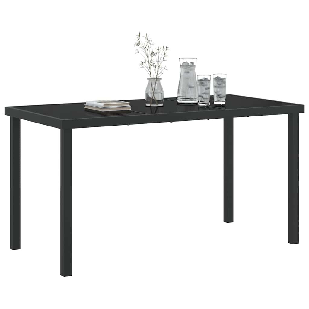 vidaXL Gartentisch Schwarz 140 x 70 x 73 cm Metall