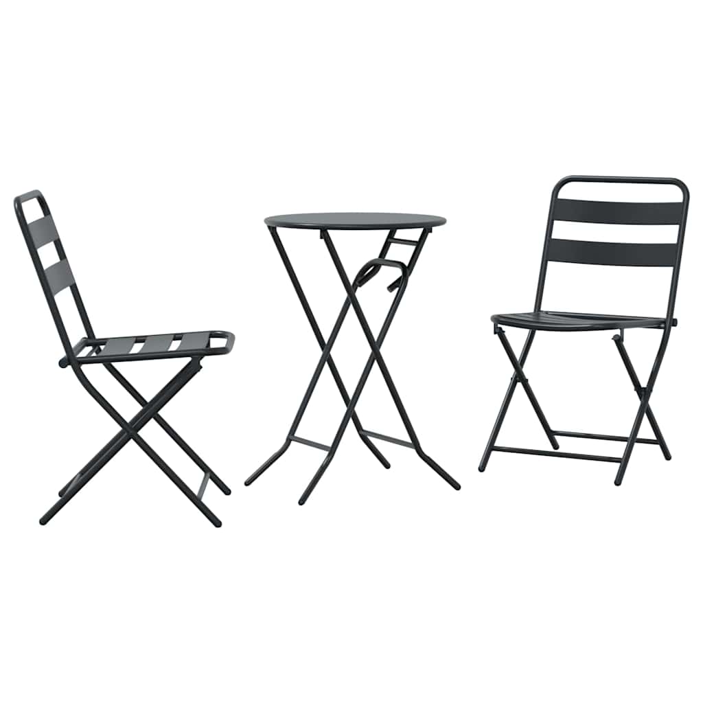Garten Bistro Set 3 pcs Anthrazit Stahl