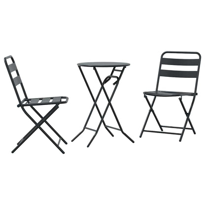 Garten Bistro Set 3 pcs Anthrazit Stahl