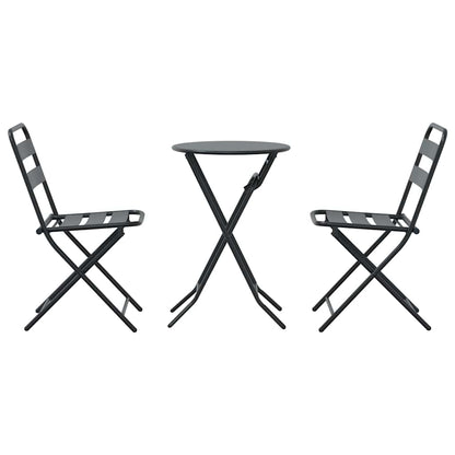 Garten Bistro Set 3 pcs Anthrazit Stahl