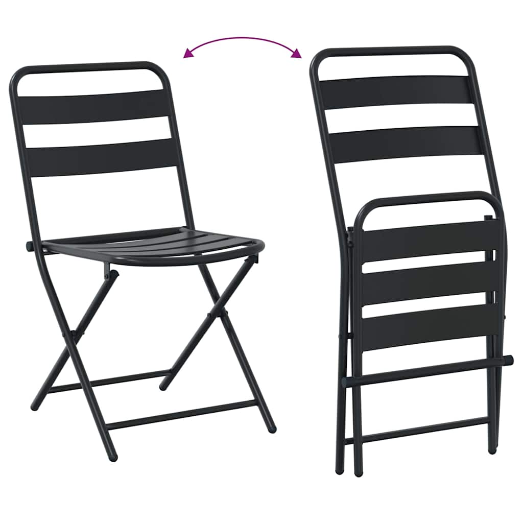 Garten Bistro Set 3 pcs Anthrazit Stahl