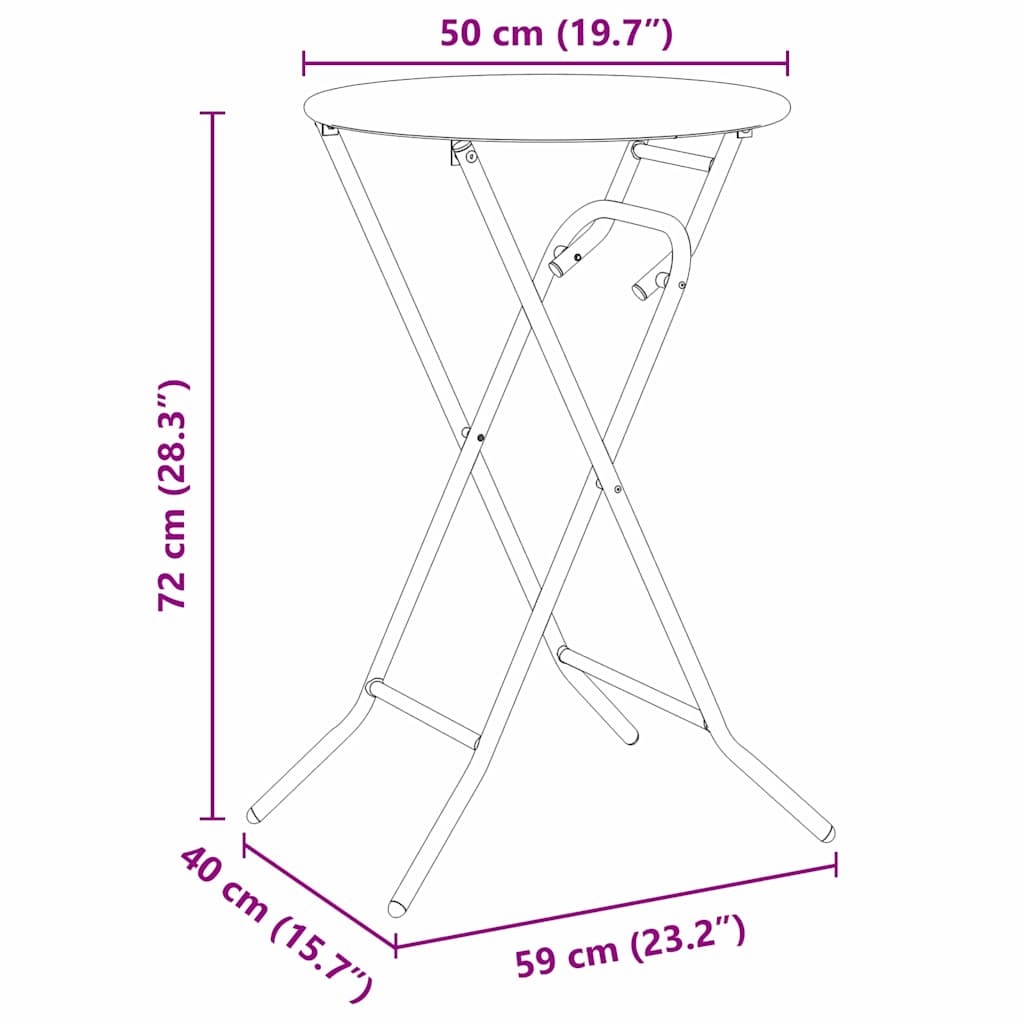 vidaXL Gartentisch Weiß 50 x 50 x 72 cm Metall