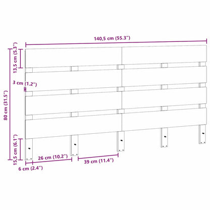 vidaXL Kopfteil Braun 140,5 x 3 x 80 cm Massives Kiefernholz
