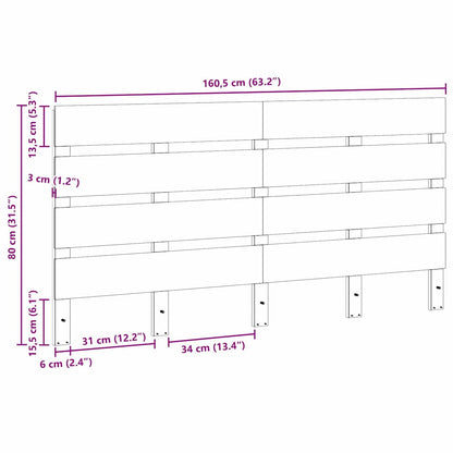 vidaXL Kopfteil Wachsbraun 160,5 x 3 x 80 cm Massives Kiefernholz