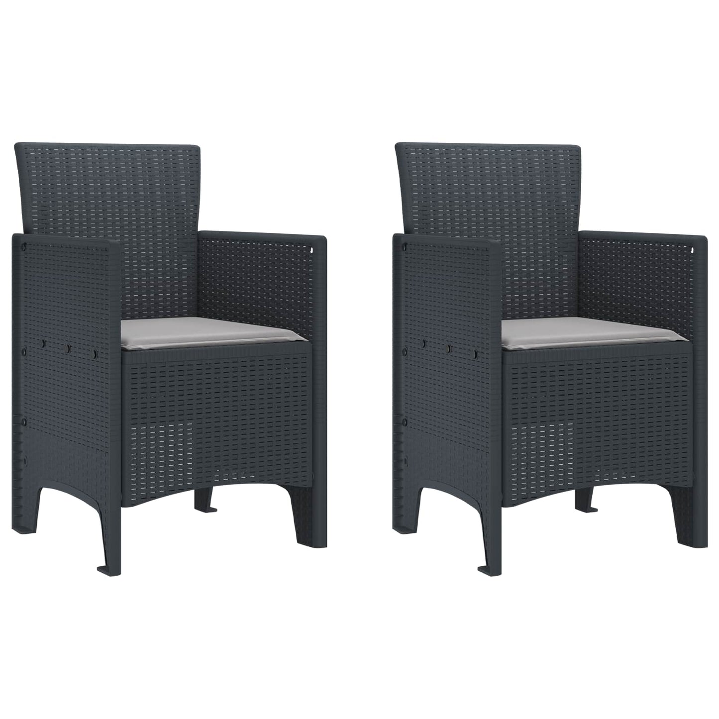 vidaXL Gartenstuhl 2 pcs Anthrazit 53 x 49 x 85 cm Polypropylen