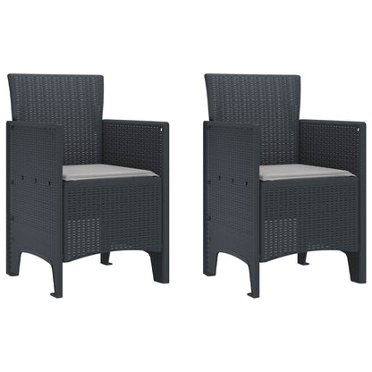 vidaXL Gartenstuhl 2 pcs Anthrazit 53 x 49 x 85 cm Polypropylen
