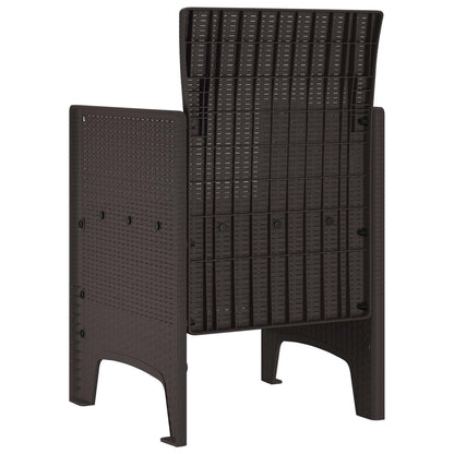 vidaXL Gartenstuhl mit Kissen 2 pcs Braun 53 x 49 x 85 cm Polypropylen