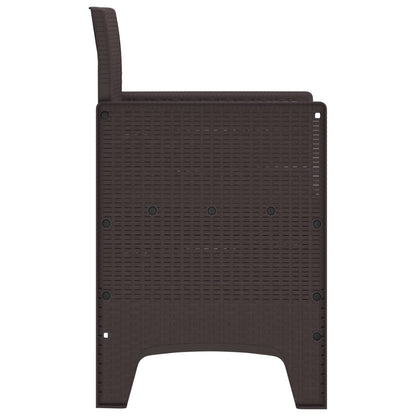 vidaXL Gartenstuhl mit Kissen 2 pcs Braun 53 x 49 x 85 cm Polypropylen