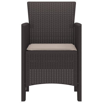 Gartenstuhl mit Kissen 2 pcs Braun 53 x 49 x 85 cm Polypropylen