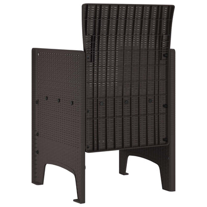 vidaXL Gartenstuhl mit Kissen 2 pcs Braun 53 x 49 x 85 cm Polypropylen