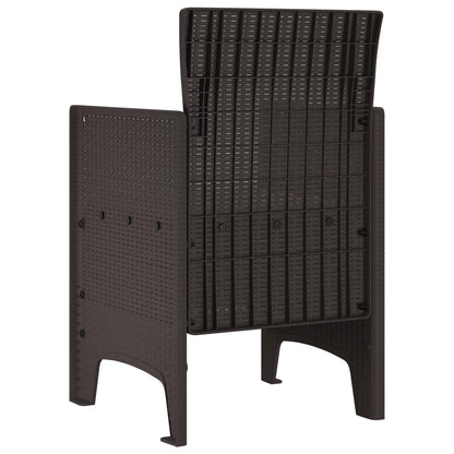 vidaXL Gartenstuhl mit Kissen 2 pcs Braun 53 x 49 x 85 cm Polypropylen