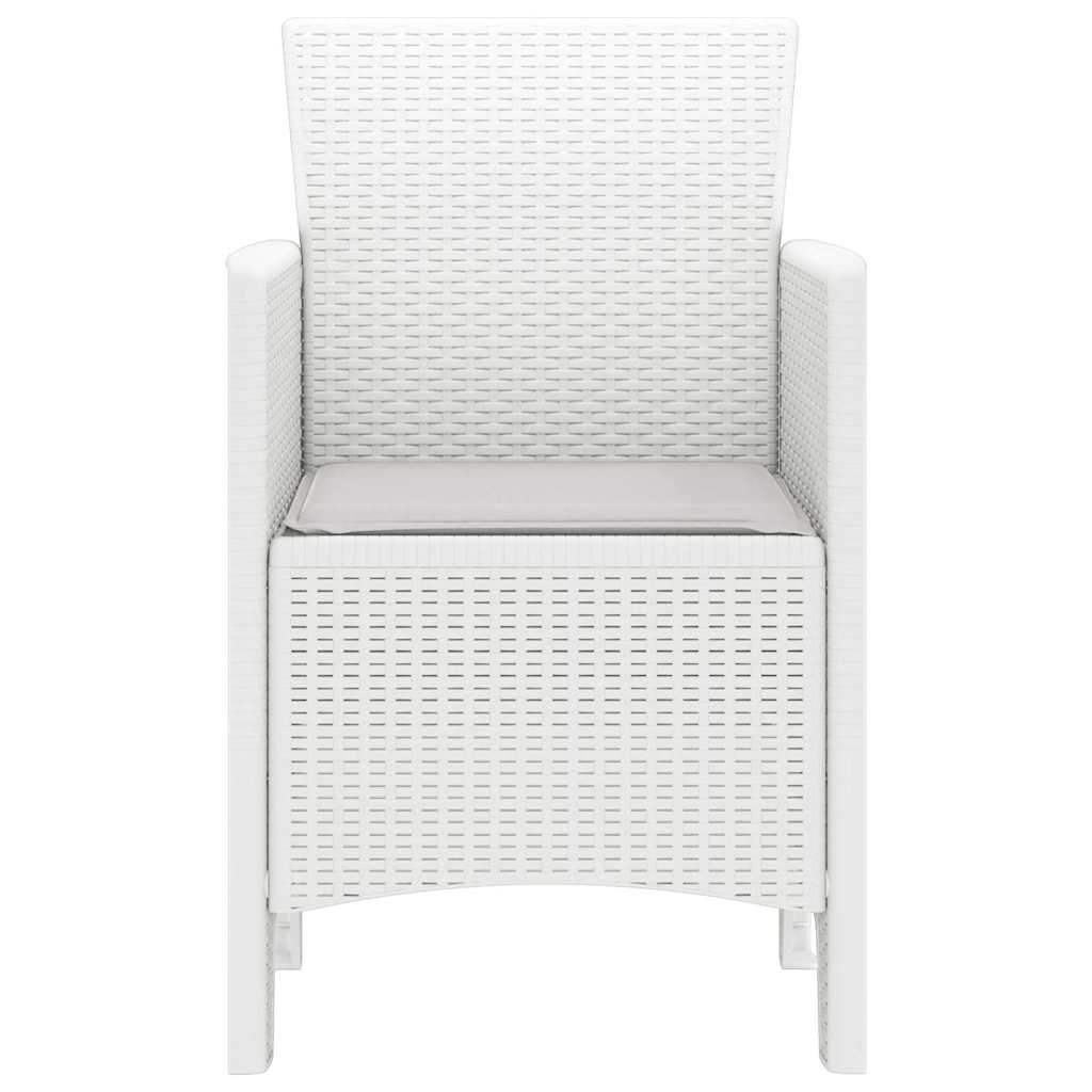 vidaXL Gartenstuhl mit Kissen 2 pcs Weiß 53 x 49 x 85 cm Polypropylen