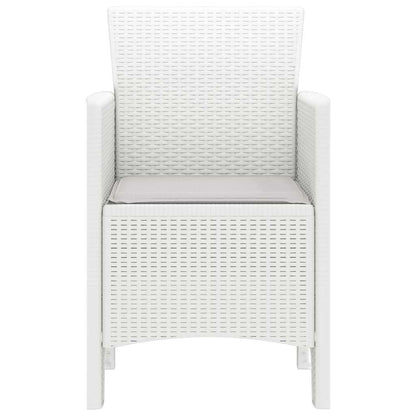 vidaXL Gartenstuhl mit Kissen 2 pcs Weiß 53 x 49 x 85 cm Polypropylen