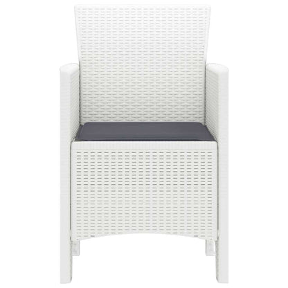 vidaXL Gartenstuhl mit Kissen 2 pcs Weiß 53 x 49 x 85 cm Polypropylen