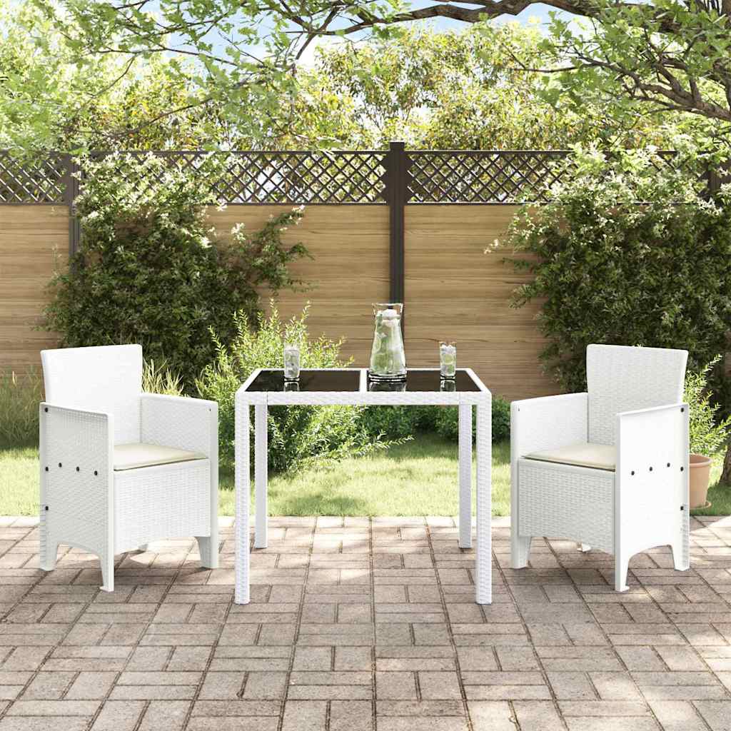 vidaXL Gartenstuhl mit Kissen 2 pcs Weiß 53 x 49 x 85 cm Polypropylen