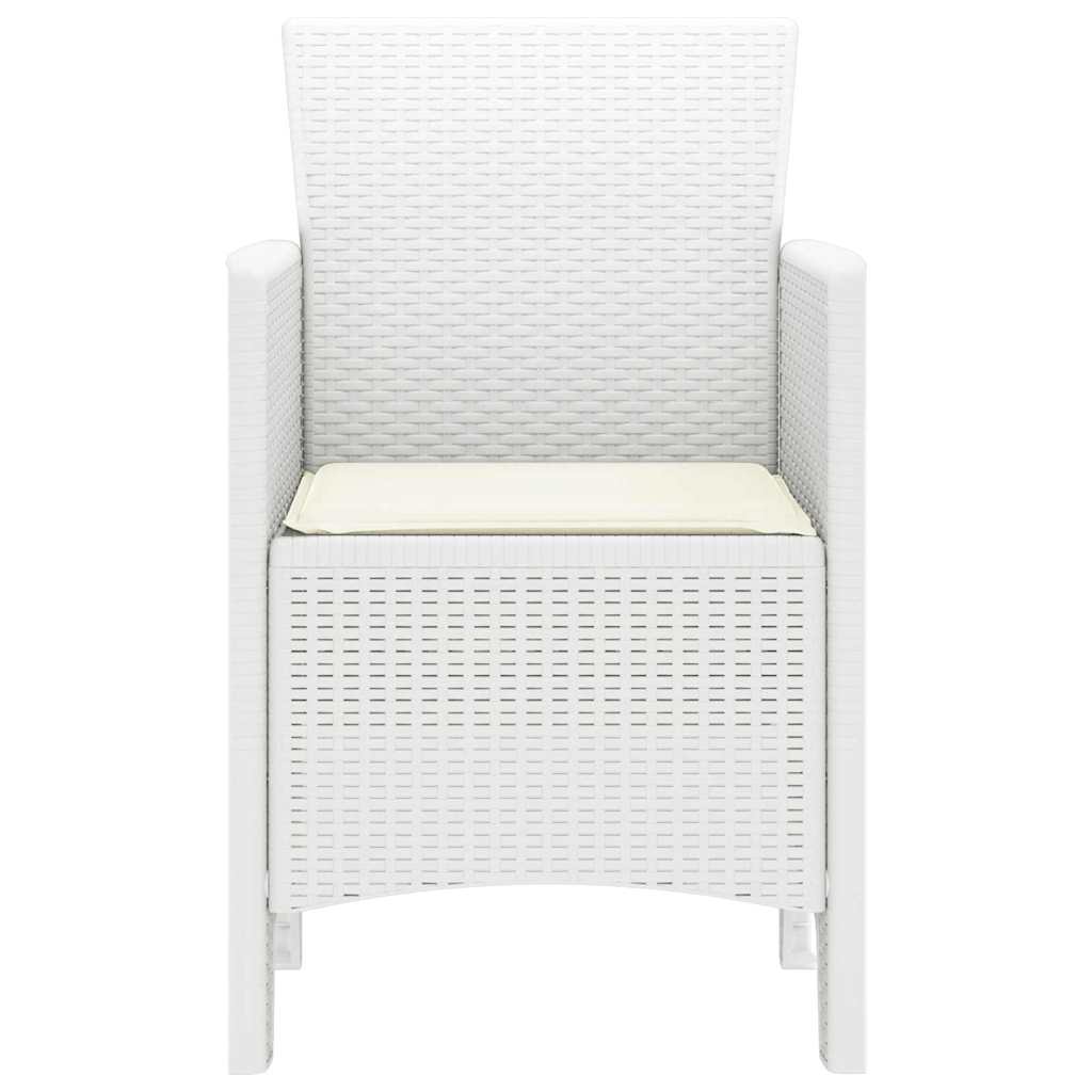 vidaXL Gartenstuhl mit Kissen 2 pcs Weiß 53 x 49 x 85 cm Polypropylen