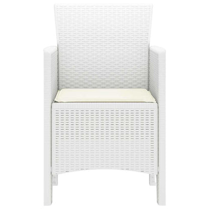vidaXL Gartenstuhl mit Kissen 2 pcs Weiß 53 x 49 x 85 cm Polypropylen