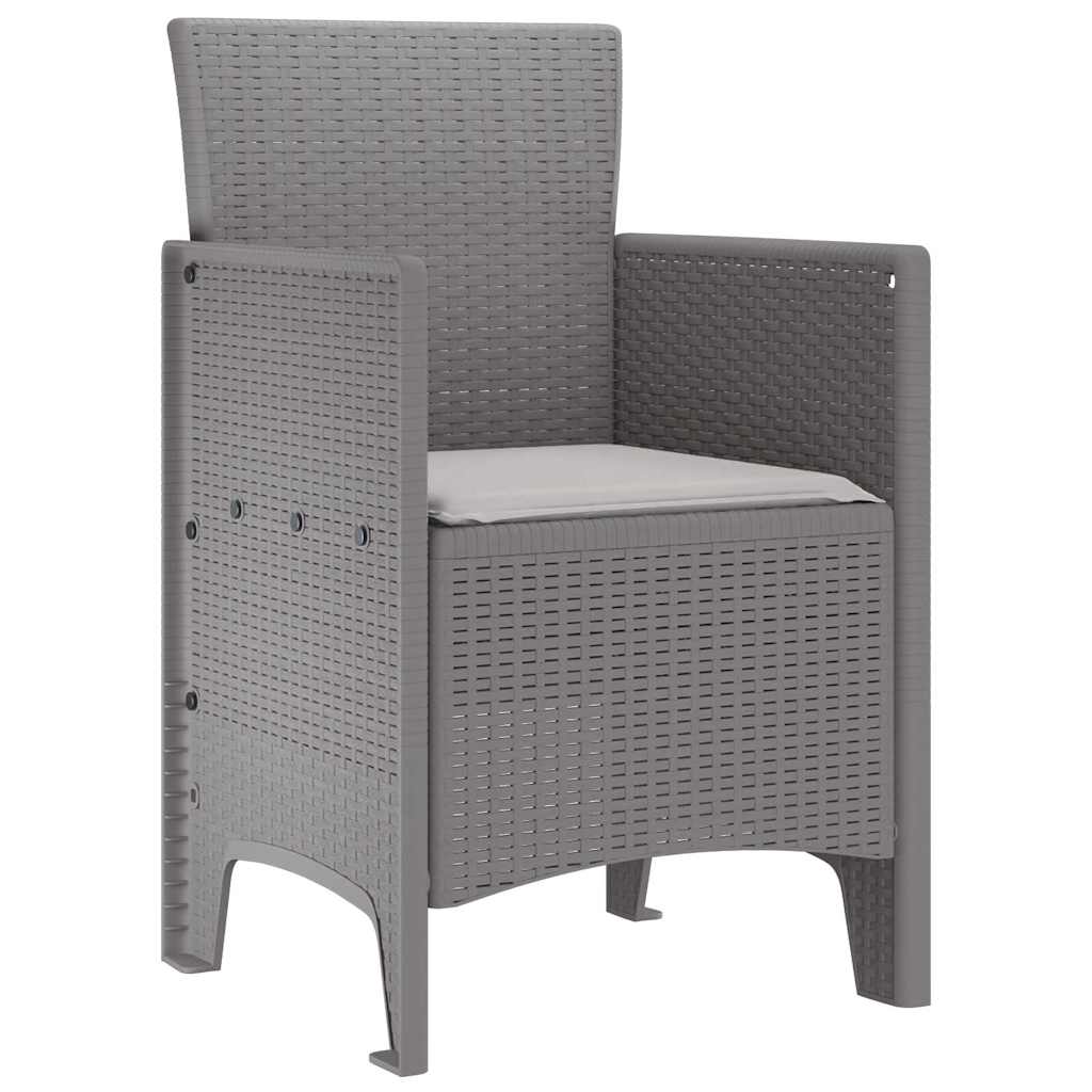 vidaXL Chaise de jardin 2 pcs Gris clair 53 x 49 x 85 cm Polypropylène